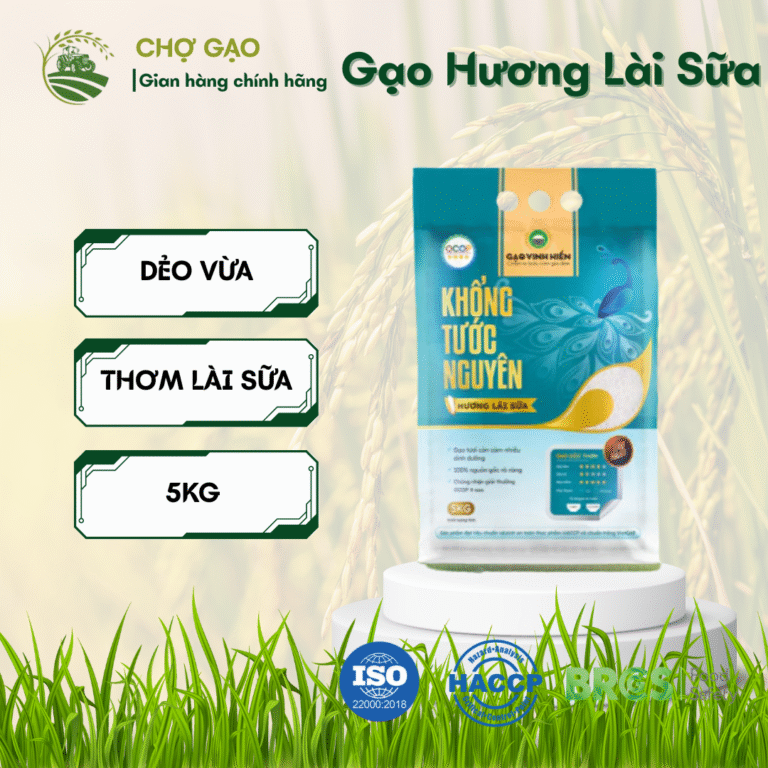 Gạo Hương Lài Sữa Khổng Tước Nguyên 5kg
