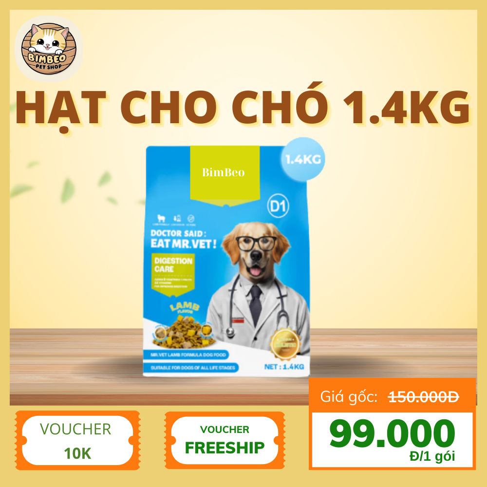 Hạt thức ăn cho chó gói 1,4kg