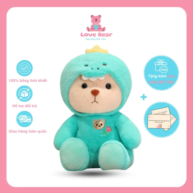 Gấu bông Lena mũ khủng long