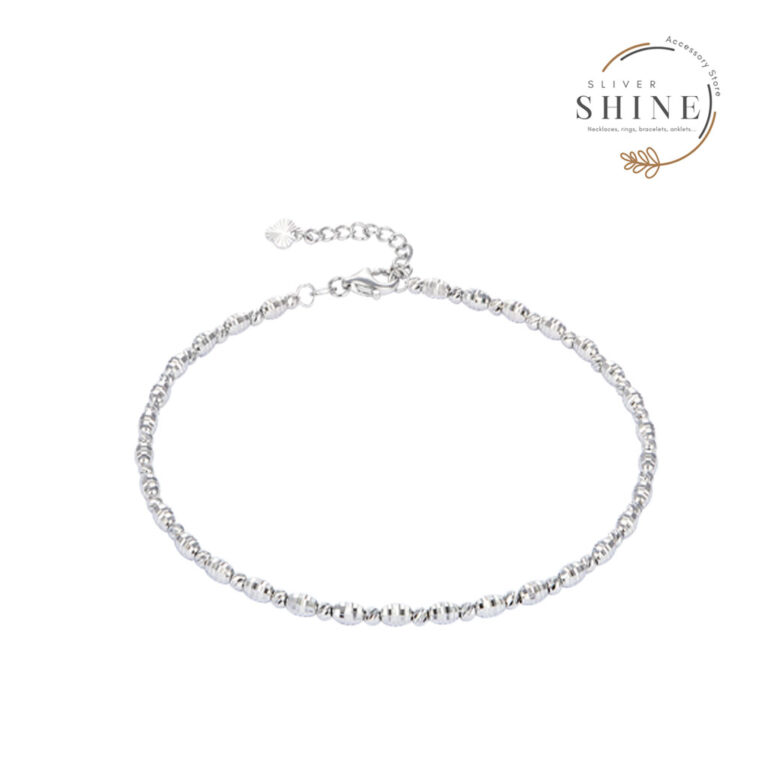 Lắc chân bạc chân trái tim sợi kép xinh xắn