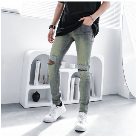 Quần Skinny Jeans Nam - Màu Xanh Bạc - The Dino5