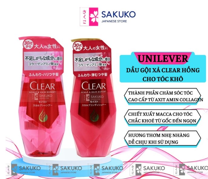 Cặp Dầu Gội Xả Clear Scalp & Hair Expert Cho Nữ Dành Cho Tóc Khô (370g)