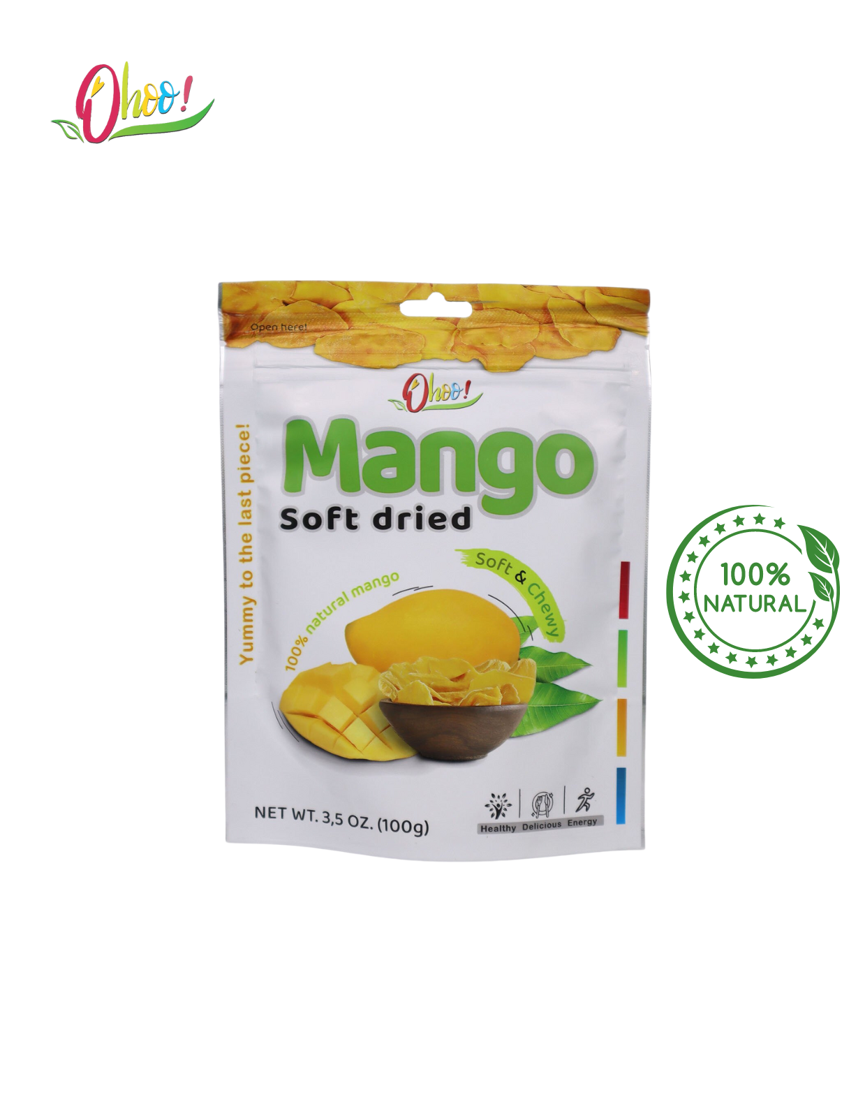 Xoài Sấy Dẻo Nguyên Miếng 100gr- Ohoo Dried Fruit