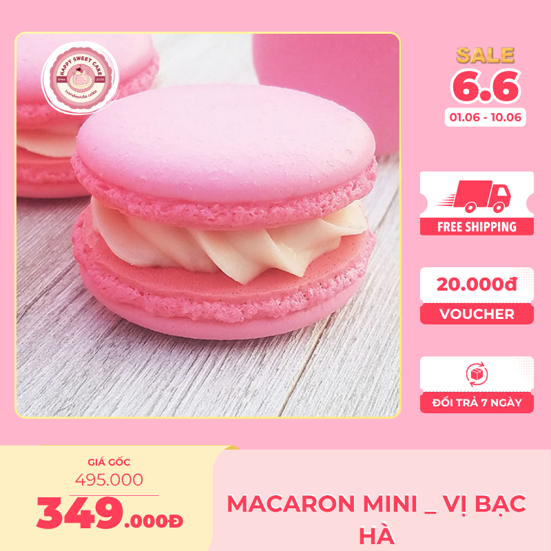 Maccaron size mini_Vị dâu_Happy Sweet Cake