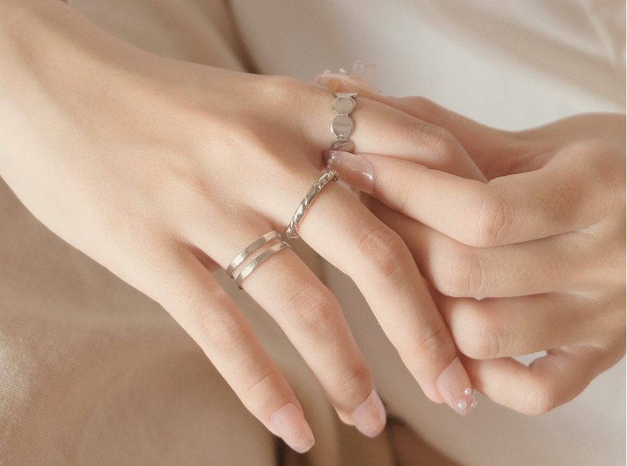 S - SET 5 CÁI NHẪN CÁ TÍNH ĐA MÀU BẠC