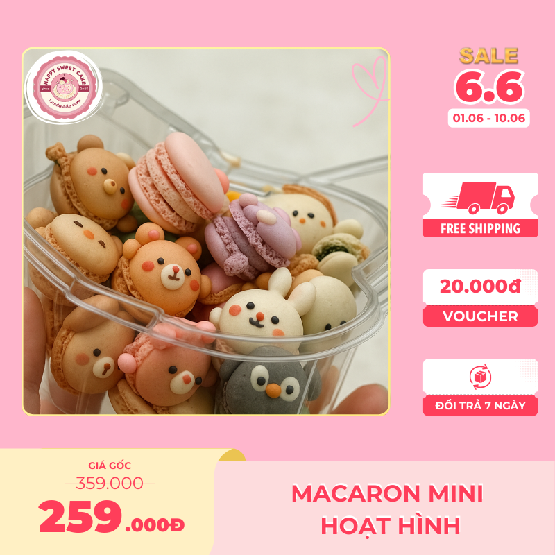 Macaron mini_Hoạt hình_Happy Sweet Cake