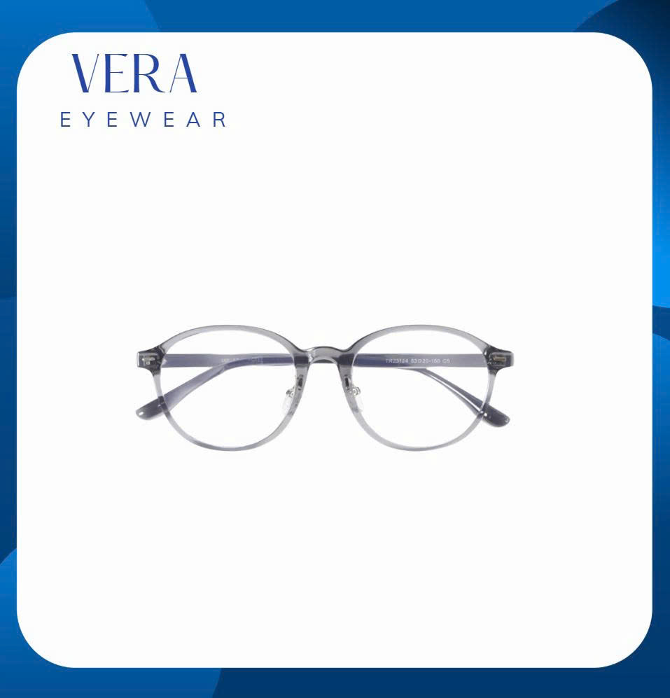 Mắt kính Vera gọng trong suốt xám - trẻ trung, thời trang, cực nhẹ