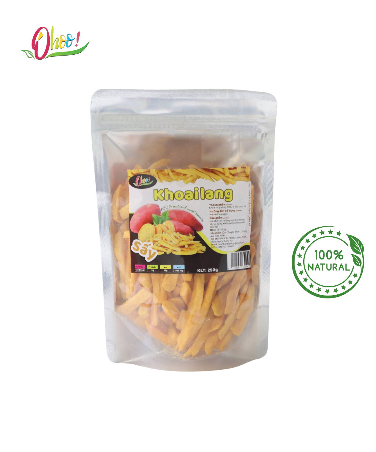 Khoai Lang Vàng Sấy Giòn 250gr- Ohoo Dried Fruit