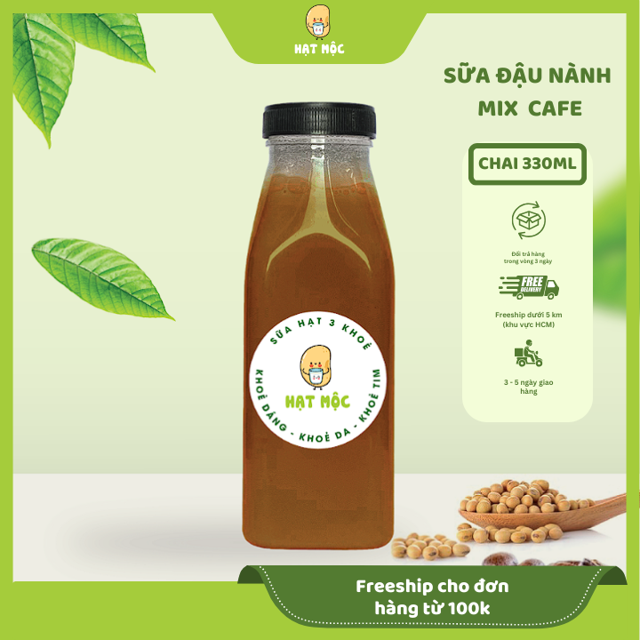 Sữa Đậu Nành Mix Cafe Ngon Ngất Ngây 330ml - Hạt Mộc