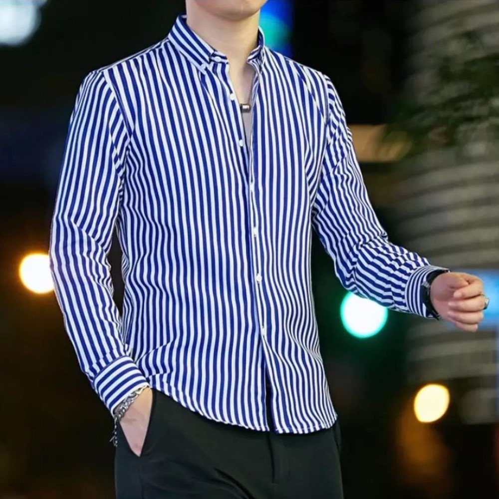 Áo sơ mi kẻ sọc họa tiết vải xịn trơn mát chống nhăn, không xù không bai màu