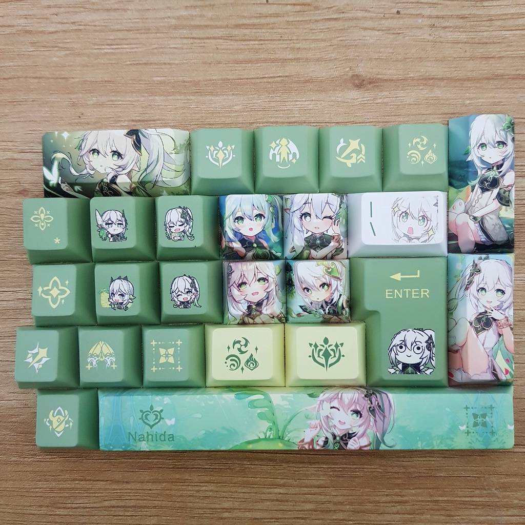 Keycap song ngữ anh nhật Nahida (Kusanila) 130 phím genshin impact in dyesub 5 mặt anime layout keycaps