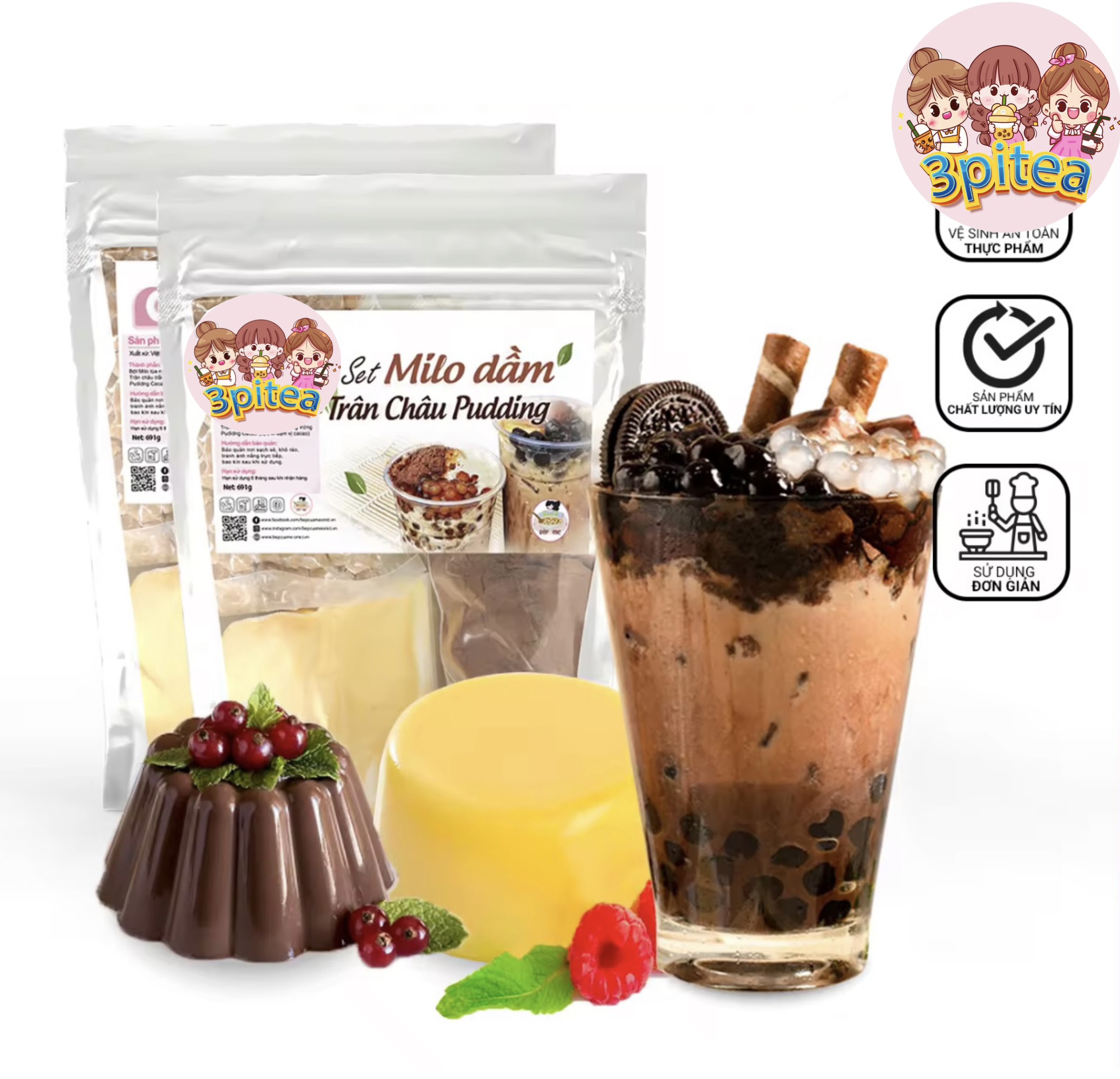 Set nguyên liệu milo dầm