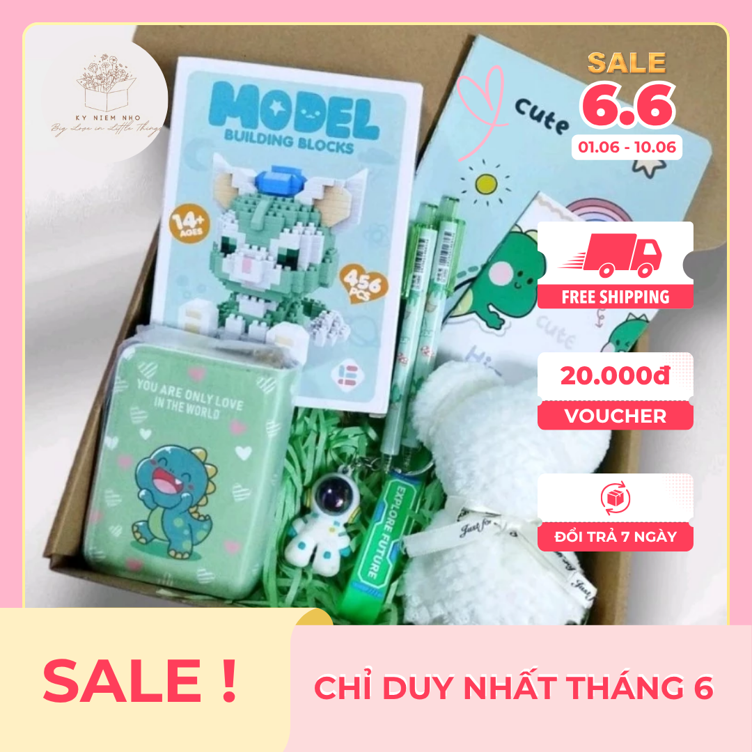 Kỷ Niệm Nhỏ - Box set quà tặng màu xanh lá cây dễ thương cho học sinh