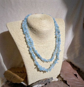 Dây chuyền đá handmade thạch anh xanh