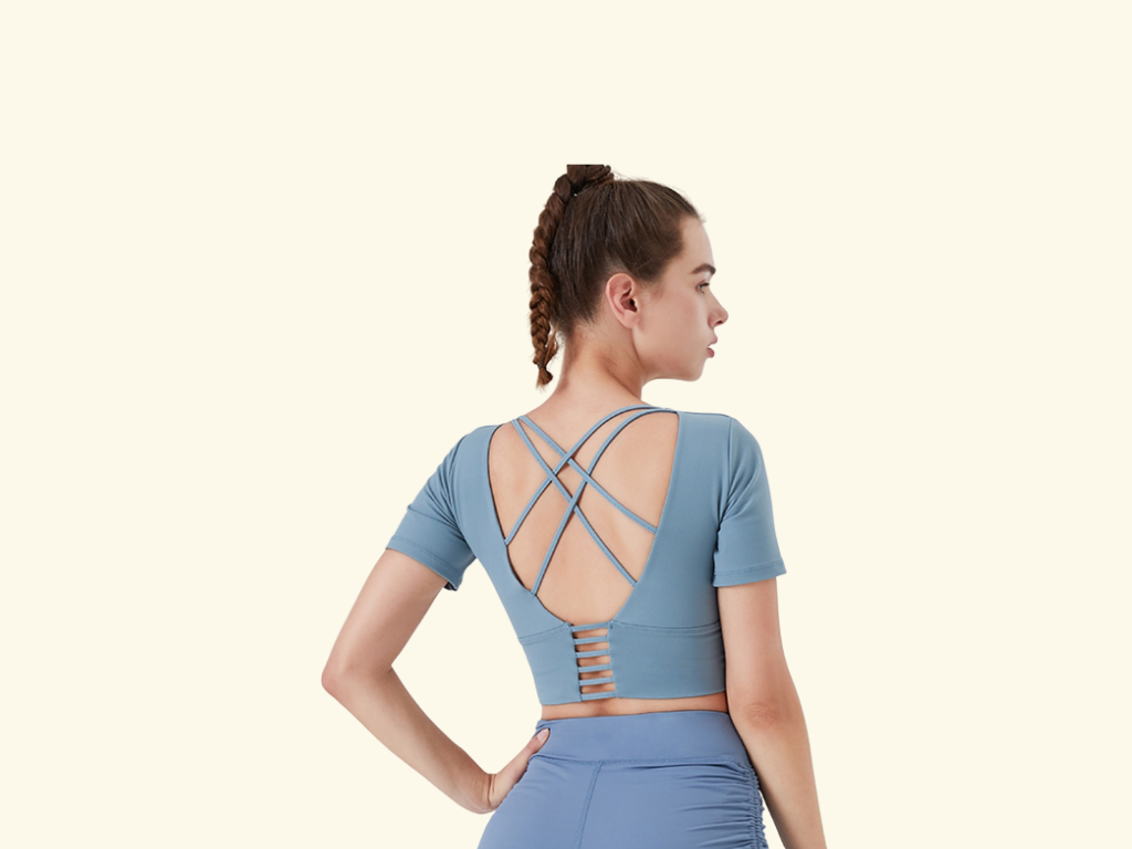 Áo lót thể thao 3/4 ngực dây chéo