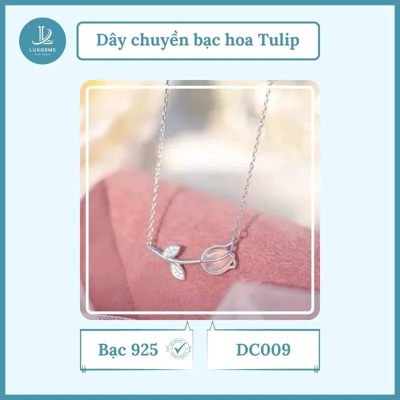 Dây chuyền bạc Luxgems có thiết kế kiểu chữ X sang trọng_DC008