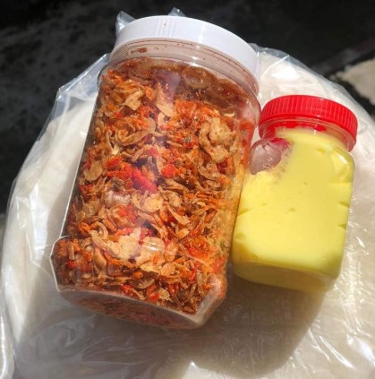 COMBO Lá La Bánh tráng phơi sương + Muối tép hành+ Hũ bơ béo  (Ăn là mê) - 500gram