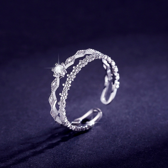 Nhẫn s925 Hai Lớp Thiết Kế Độc Đáo Thời Trang