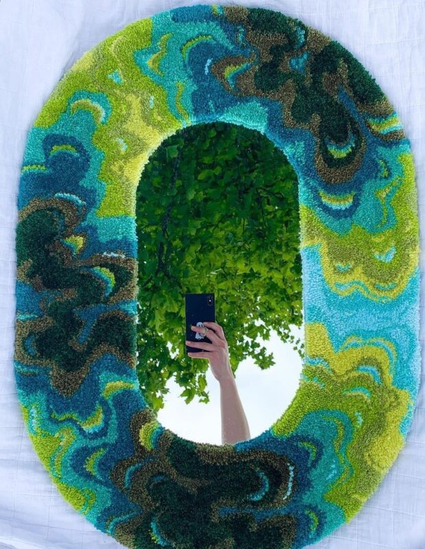 Gương thêu nổi - Nghệ thuật xanh