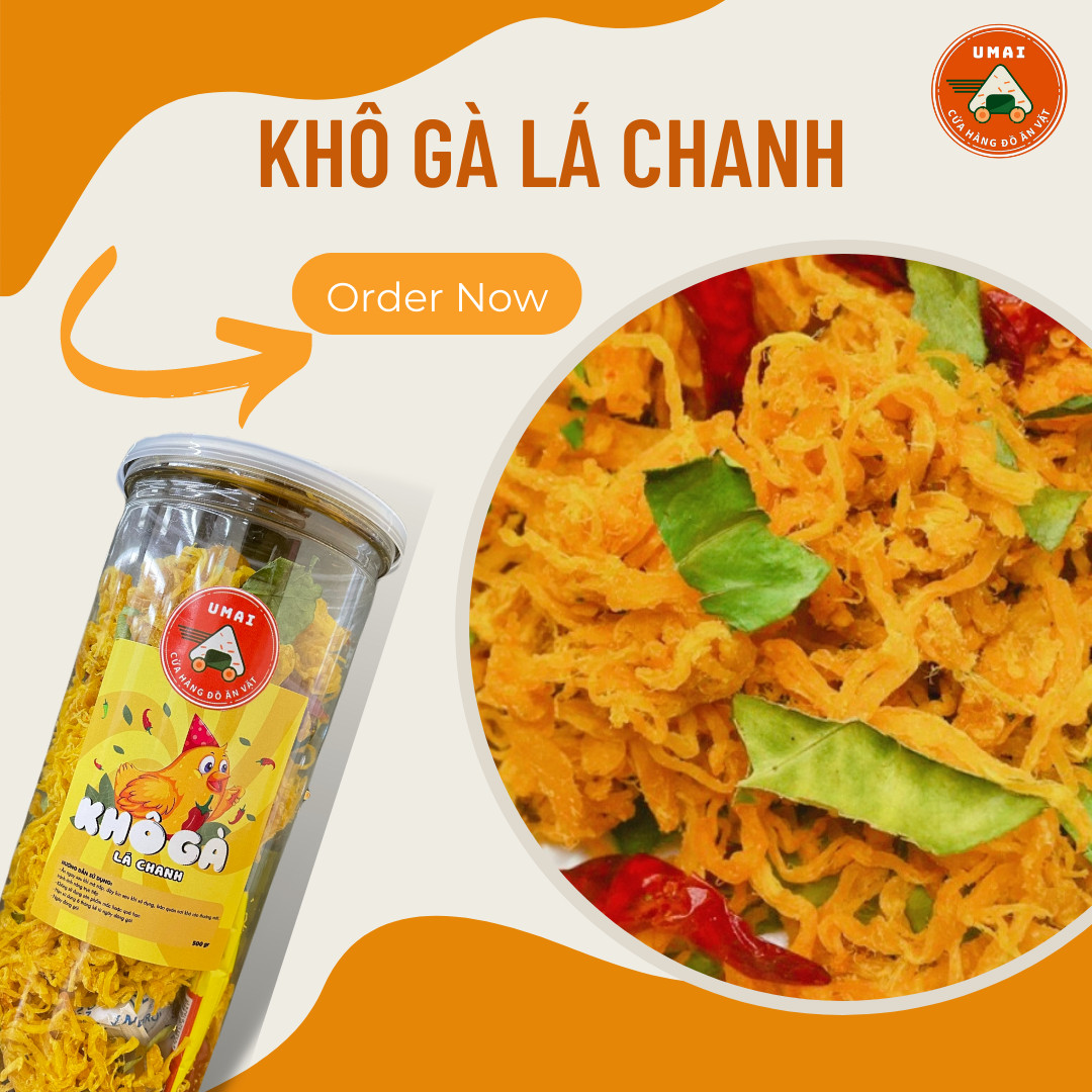 Khô gà lá chanh thơm ngon hủ pét 300g