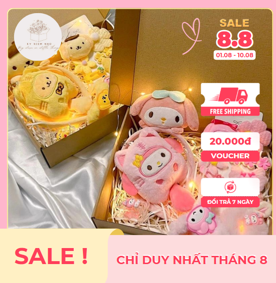 Box set quà tặng phụ kiện sanrio, kuromi, melody, Cinnamoroll tặng bạn bè bạn gái sinh nhật