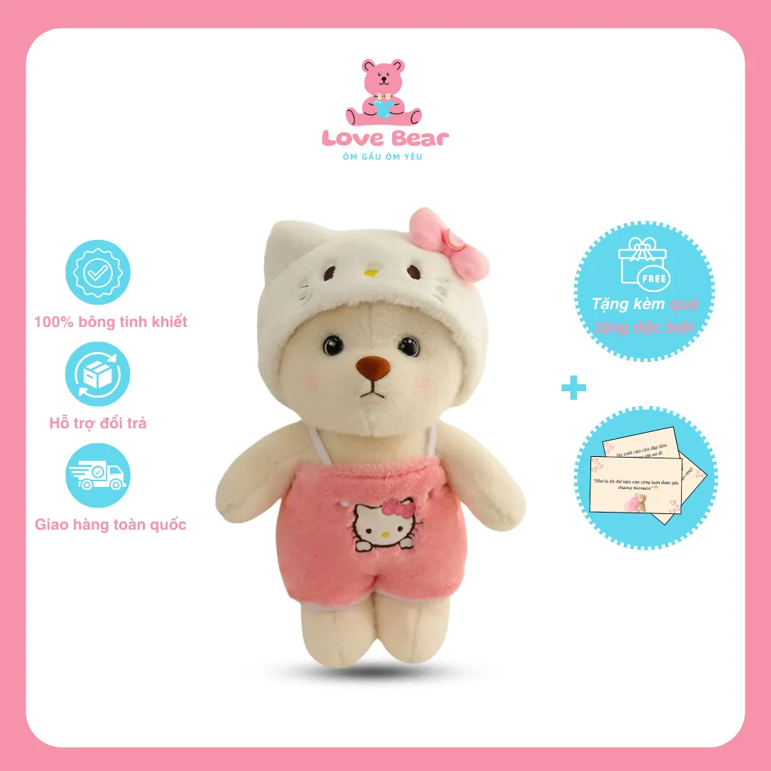 Gấu bông hoạt hình Lena cosplay hello kitty