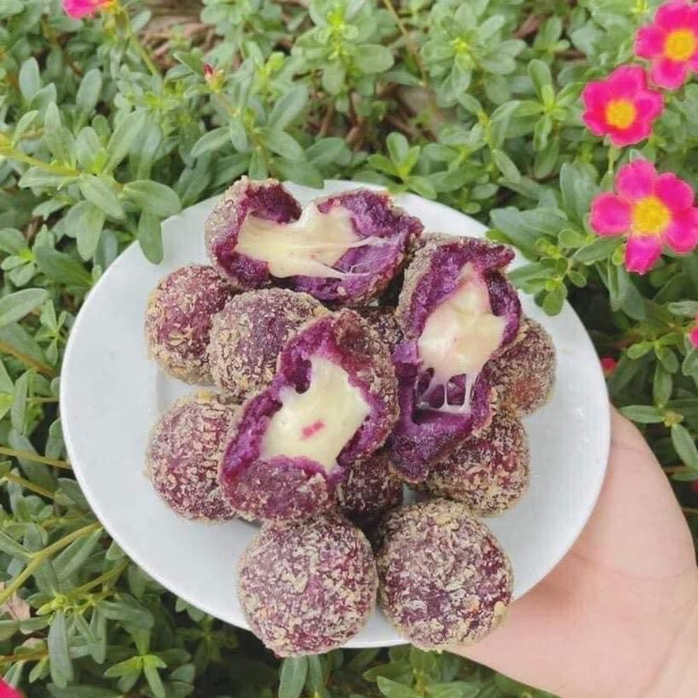 BÁNH KHOAI LANG TÍM NHÂN PHOMAI TAN CHẢY SIÊU NGON 1 set 3 hộp