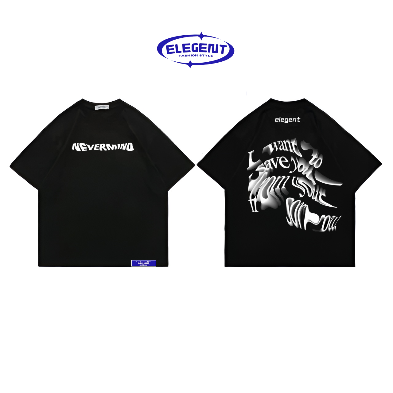 ÁO THUN ELEGENT NEVERMIND- BLACK