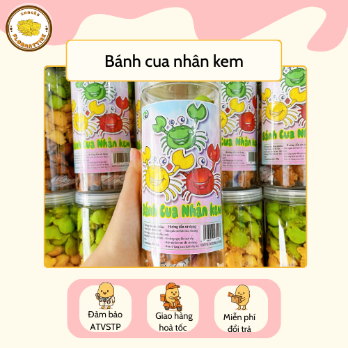 Bánh Cua Nhân Kem Đồ Ăn Vặt Floraatire Hộp 400gr