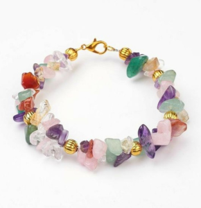 Vòng tay đá handmade thạch anh màu cầu vồng