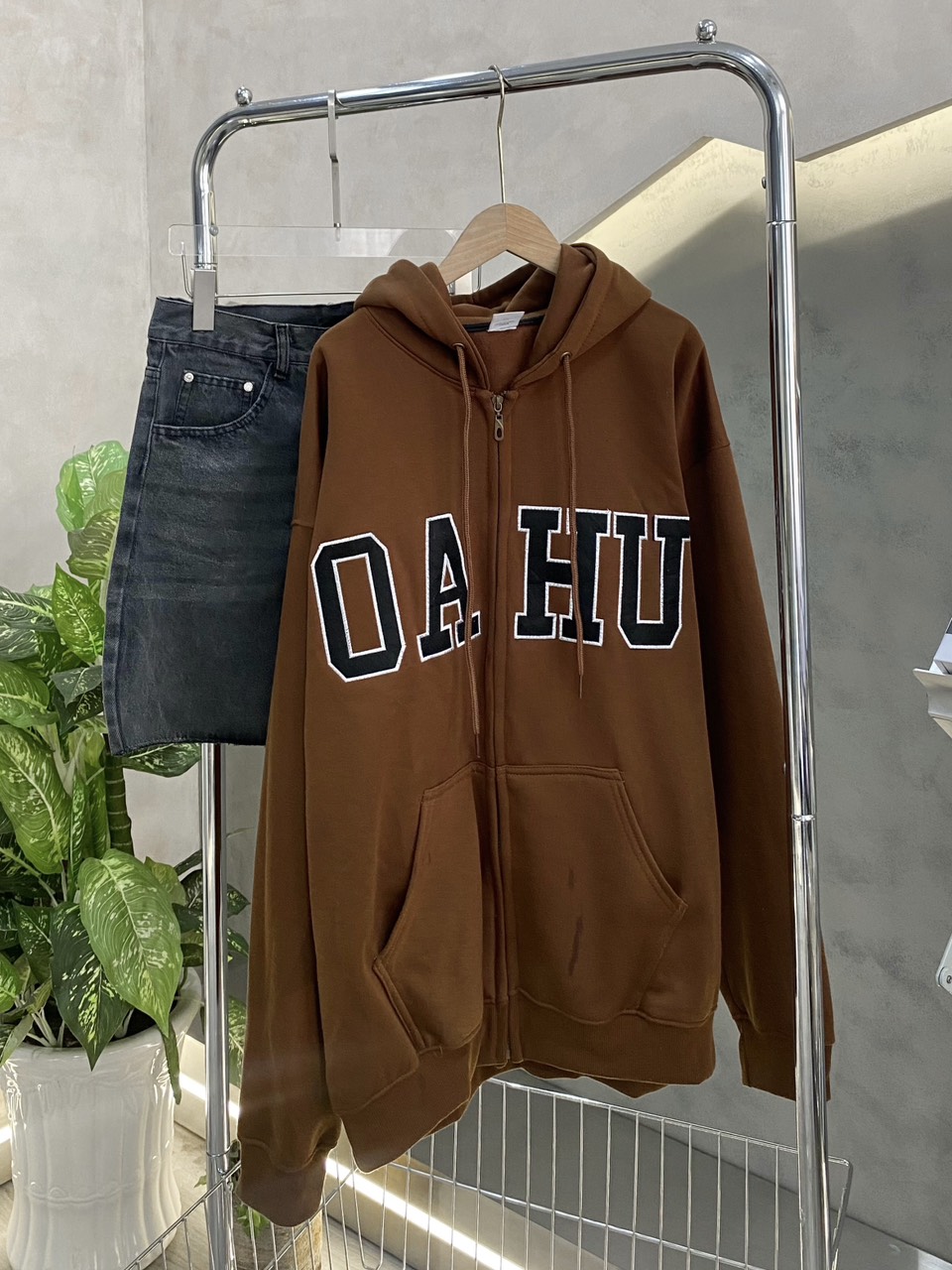 Áo Khoác Hoodie Zip Unisex Basic