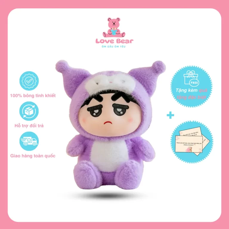 Gấu bông hoạt hình Shin cosplay nhân vật Kuromi