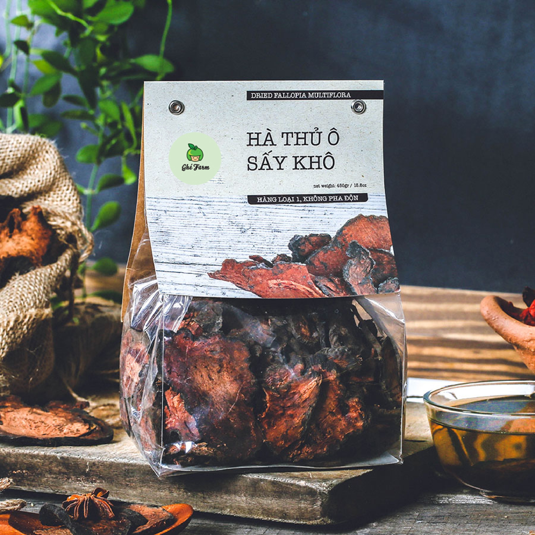 Hà thủ ô sấy khô Ghé Farm 1 bịch/ 450g