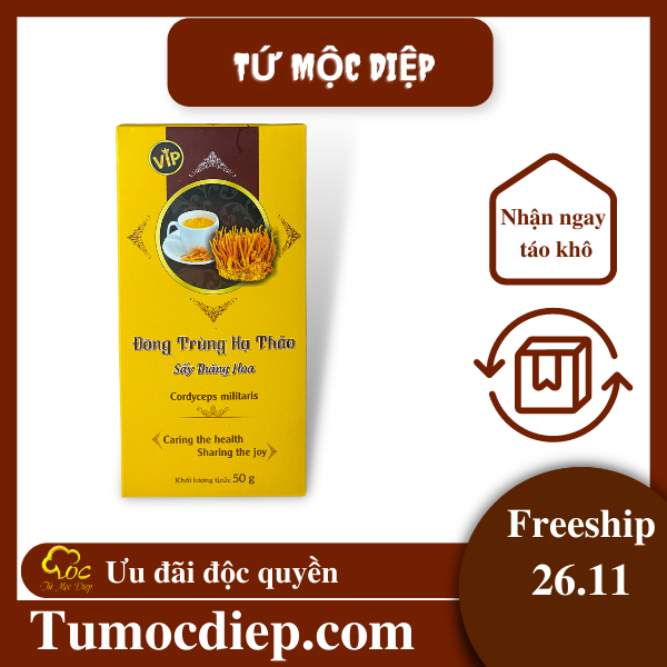 Đông trùng hạ thảo khô 50 gram Tứ Mộc Diệp giúp bồi bổ cơ thể