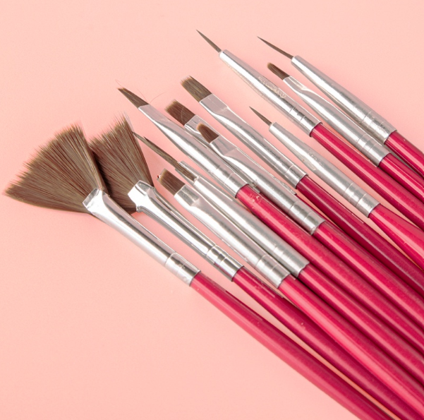 Bộ 15 cọ vẽ móng tay các loại - Cọ vẽ nail dành cho học viên thực hành tiện lợi