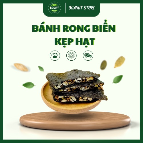 Bánh Rong Biển Kẹp Hạt Ăn Kiêng Dinh Dưỡng Tốt Cho Sức Khỏe Oganut 150Gram