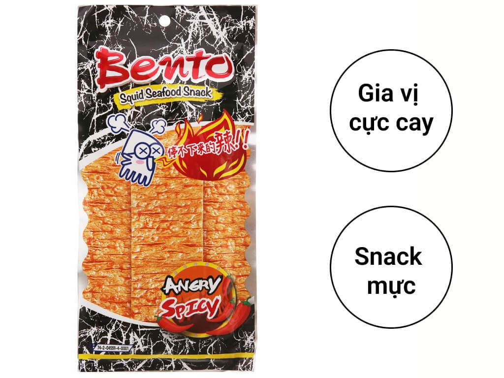 Snack hải sản tẩm gia vị cực cay Bento gói 20g