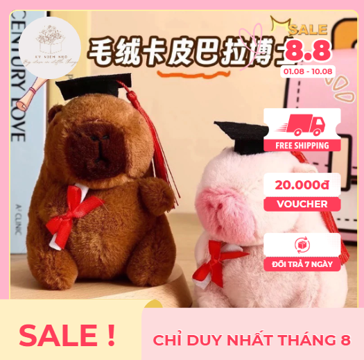 Móc khoá gấu bông tốt nghiệp móc khoá capybara cử nhân tốt nghiệp