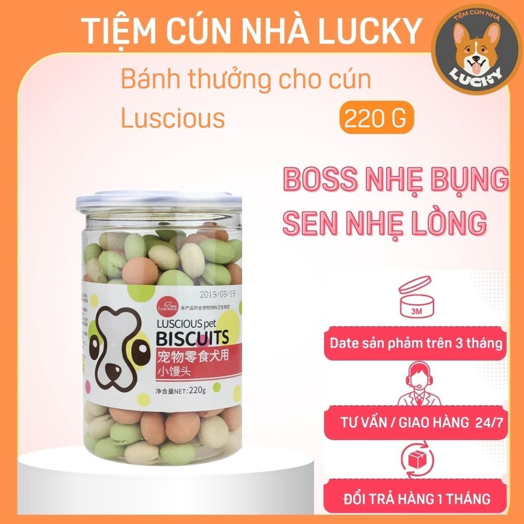Bánh thưởng cho cún Luscious hỗ trợ quá trình huấn luyện 220g