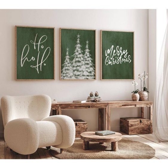 Tranh vải canvas treo tường họa tiết Giáng Sinh