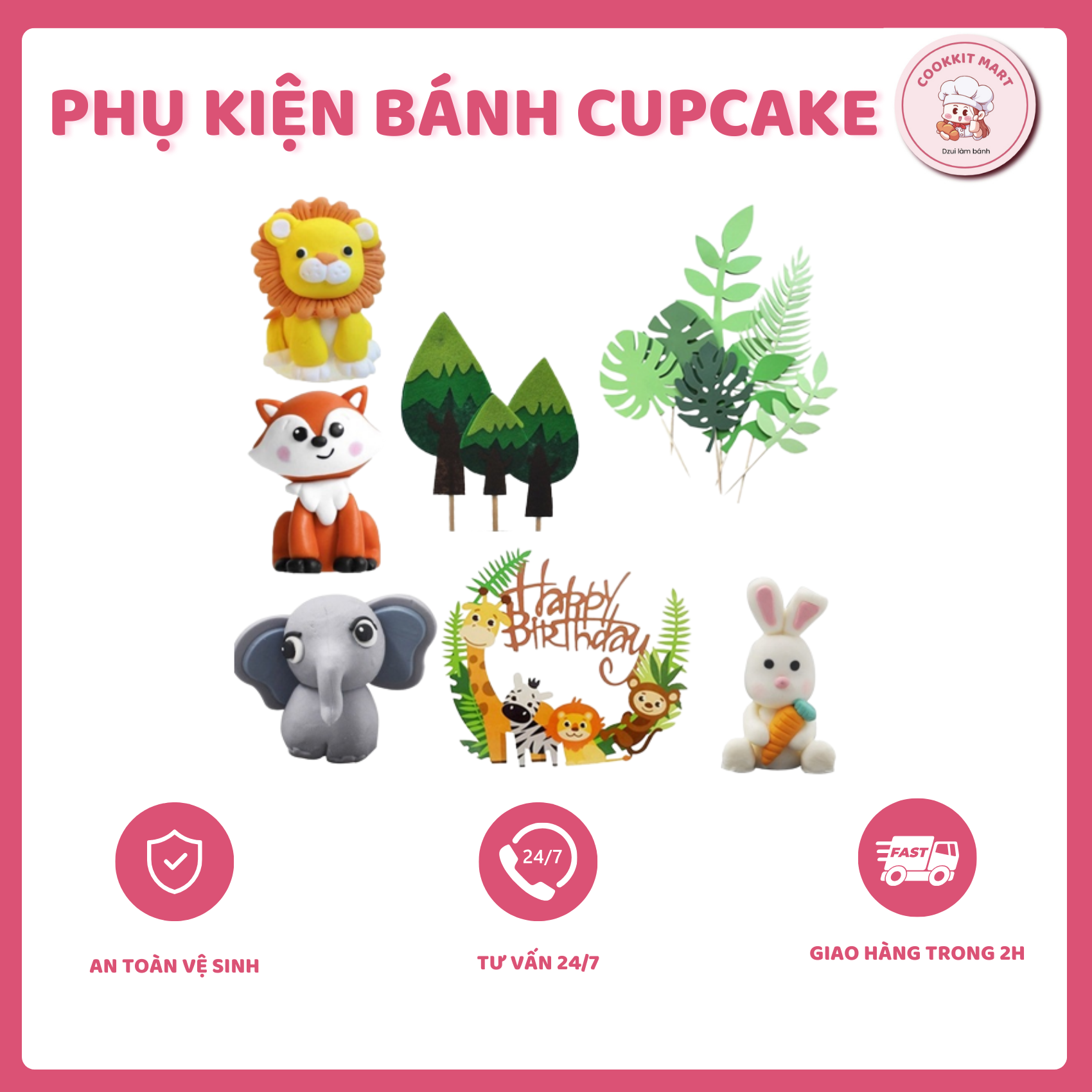 Phụ kiện trang trí bánh cupcake sinh nhật