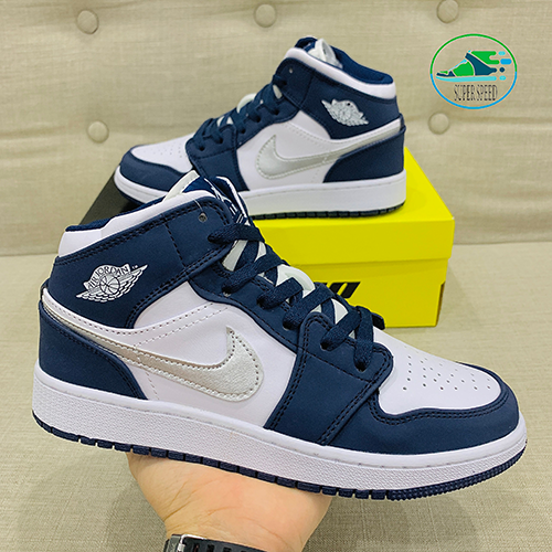 Ni.ke Jordan 1 High Xanh Viền Bạc