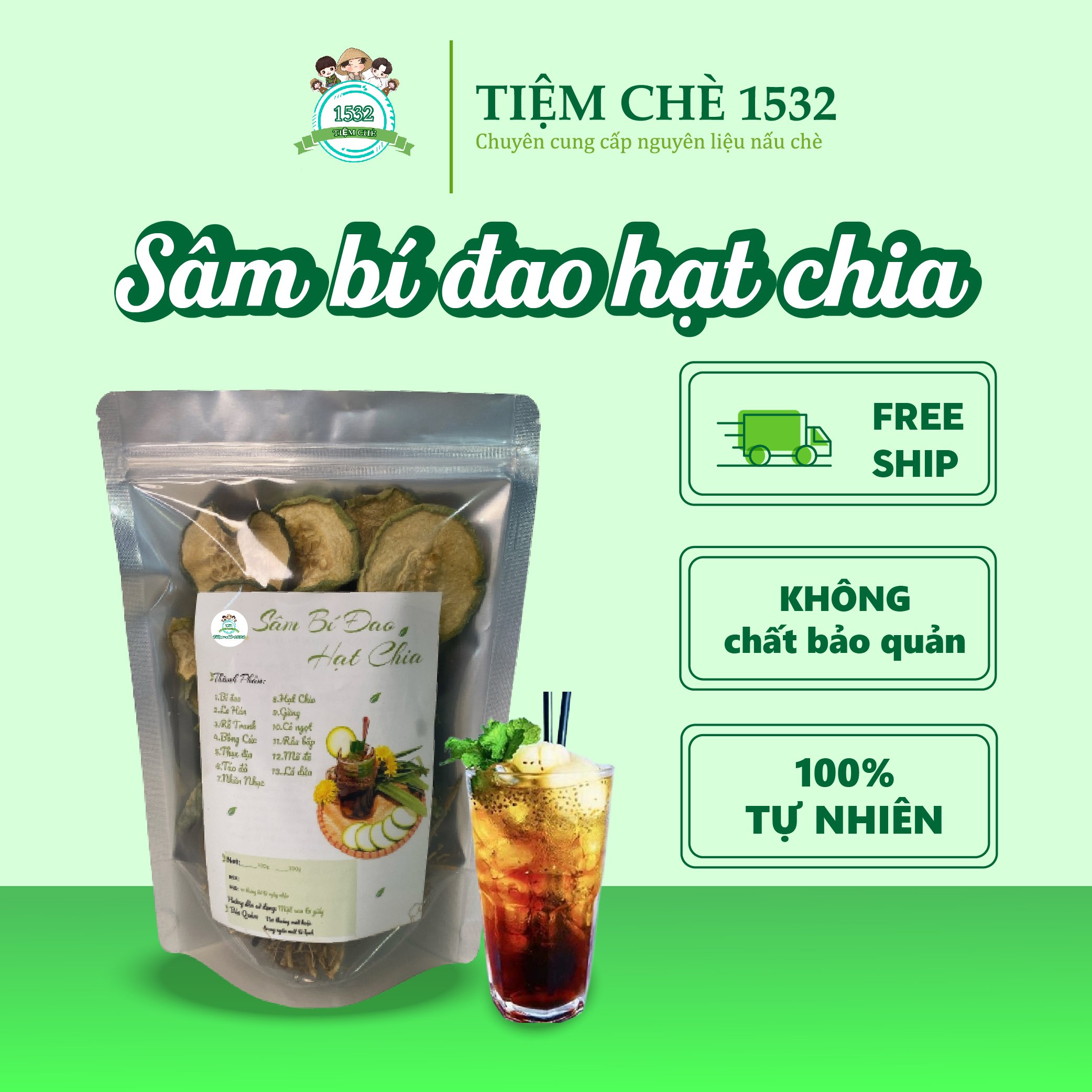 Sâm bí đao hạt chia 250 gr