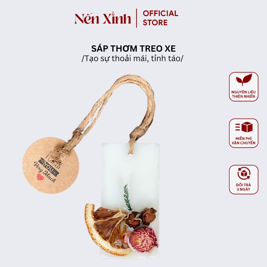 Sáp Thơm Xe Hơi NẾN XINH Dạng Treo Mùi Hương Chuông Gió Trong Trẻo 10G