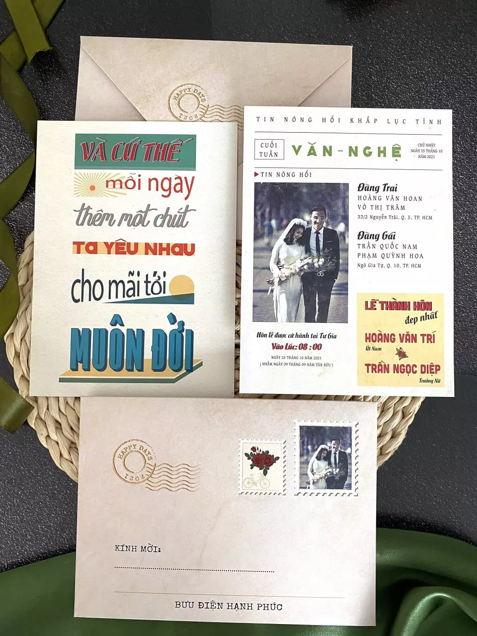 Thiệp cưới in ảnh truyền thống – 2140