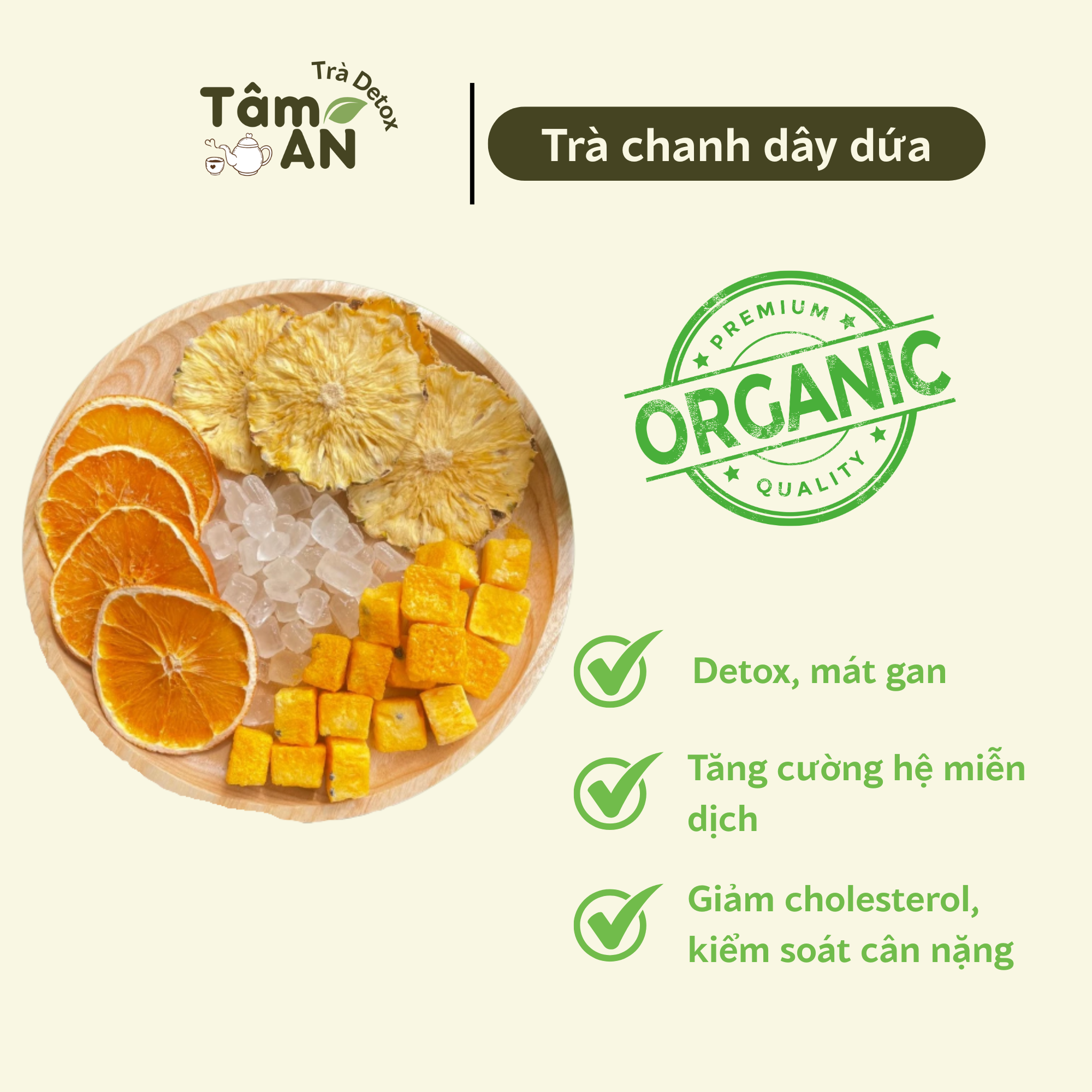TRÀ CHANH DÂY DỨA SẤY LẠNH – COMBO 30 GÓI - TRÀ DETOX TÂM AN