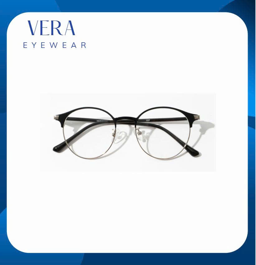Mắt Kính Vera gọng tròn nửa viền - thanh lịch, thời trang, phù hợp nam,nữ