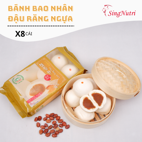 BÁNH BAO NGỌT NHÂN ĐẬU RĂNG NGỰA Gói 8 bánh 280G SingNutri