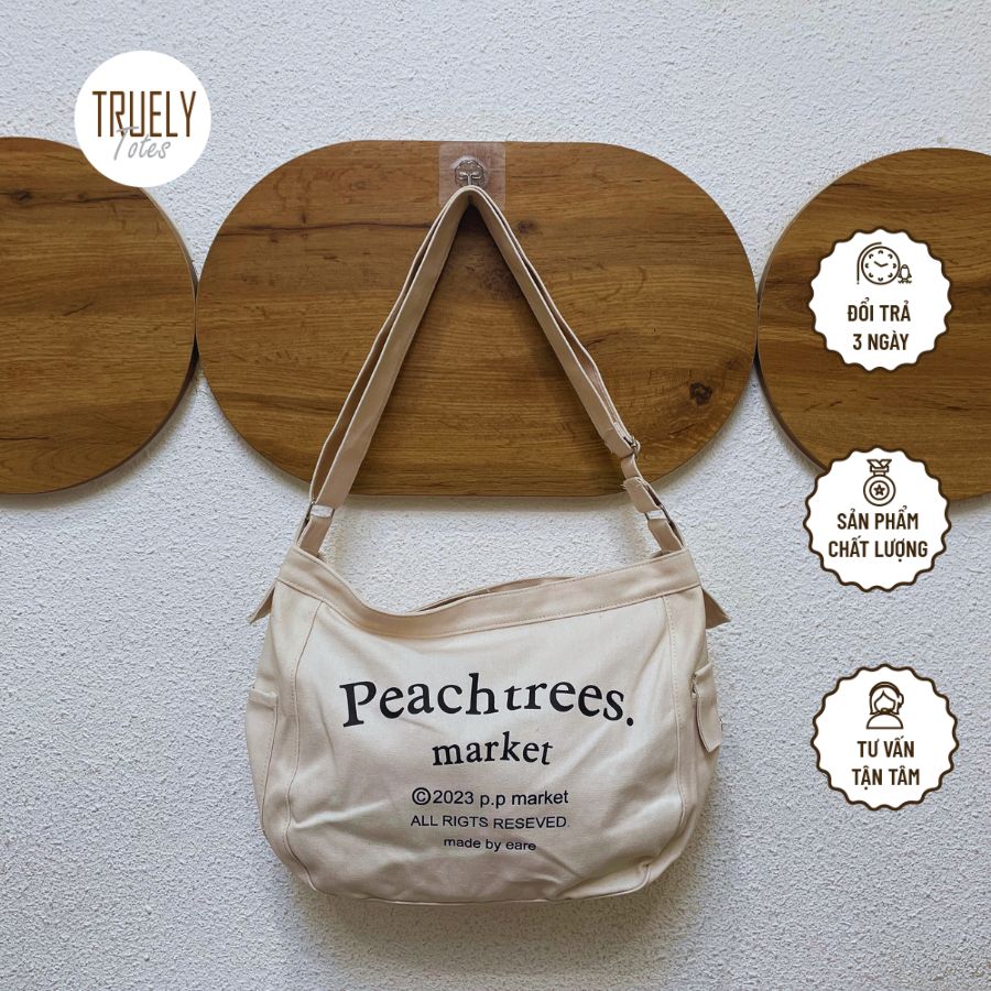 Túi Đeo Chéo Đi Chơi TRUELY TOTES Phong Cách Unisex Dễ Phối Đồ TDC7