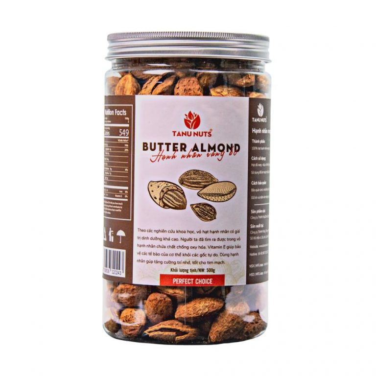 Hạnh Nhân Rang Bơ Mỹ Hũ 500gr